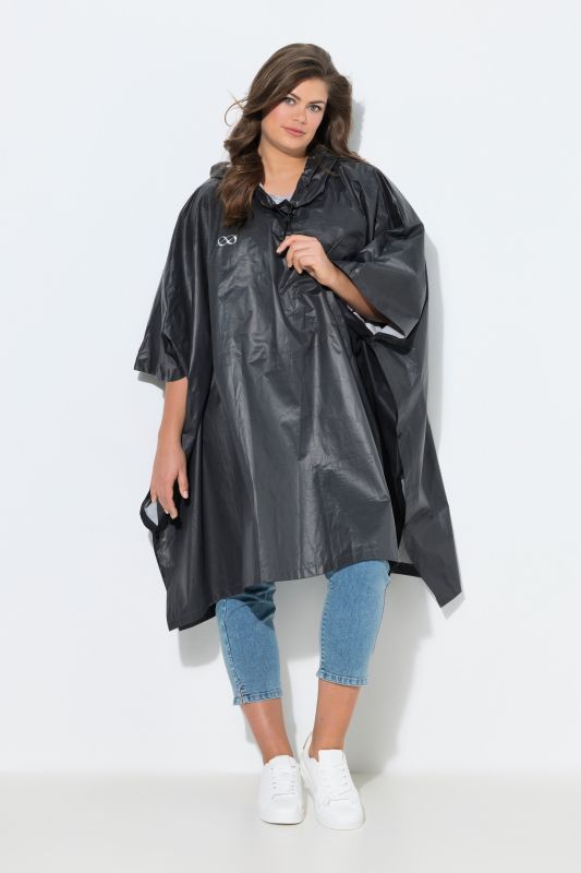 Poncho de pluie technique, modèle unisexe, capuche et logo poitrine