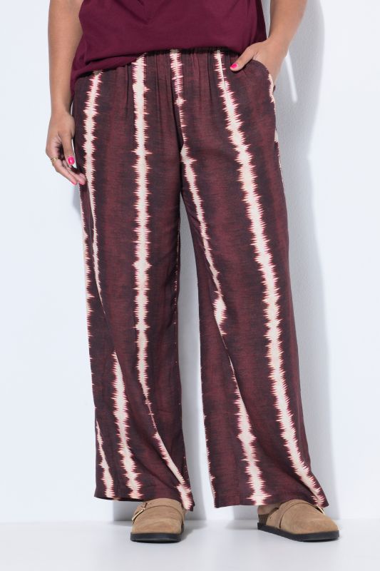 Pantalon palazzo, rayures batik et jambe large