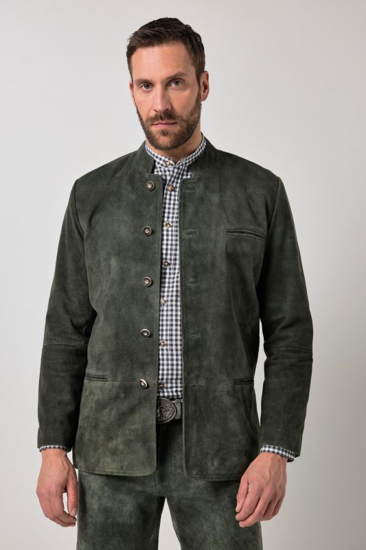 Veste en cuir suédé de chevreau JP1880, inspiré du costume traditionnel bavarois - jusqu'au 74