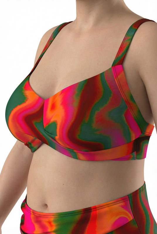 Bikini bonnets souples, drapé et dégradé de couleurs, matière recyclée