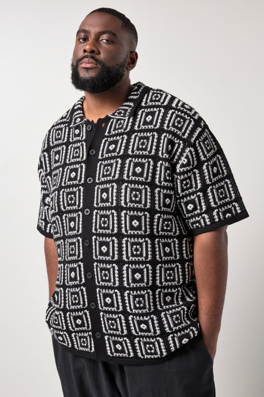 Chemise en maille STHUGE, finition FLEXLASTIC®. Manches courtes et col kent – jusqu'au 8 XL