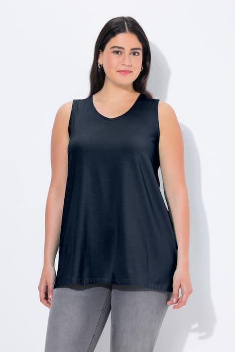 Débardeur à col V, coupe évasée et bretelles larges