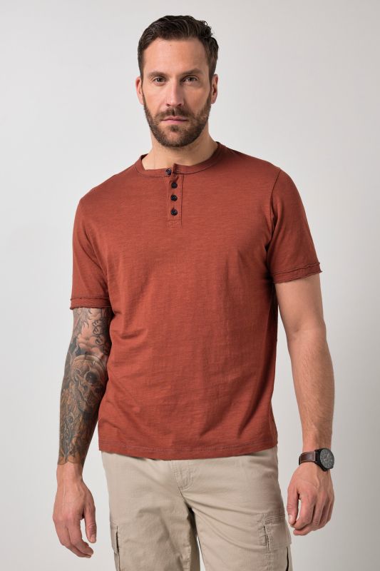 T-shirt Henley JP1880 à manches courtes, look vintage - jusqu'au 8 XL