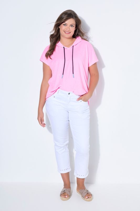 Jean slim 7/8, ourlet brodé