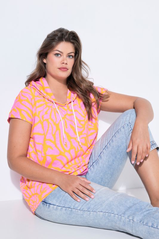 T-shirt à capuche, manches courtes, impression intégrale