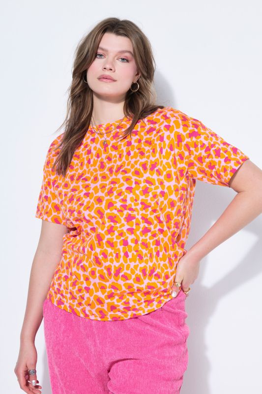 T-shirt oversize, imprimé léopard coloré