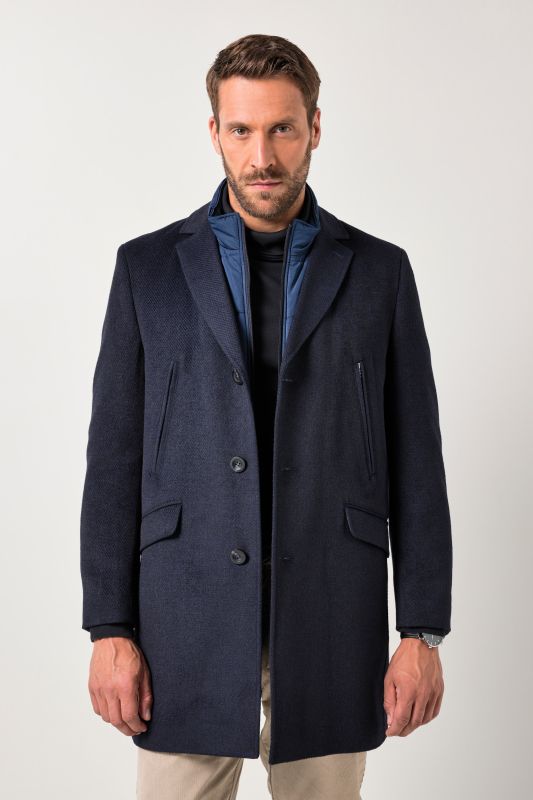 Manteau en laine mélangée JP 1880, finition FLEXNAMIC®, doublure et col à revers- jusqu'au 7 XL