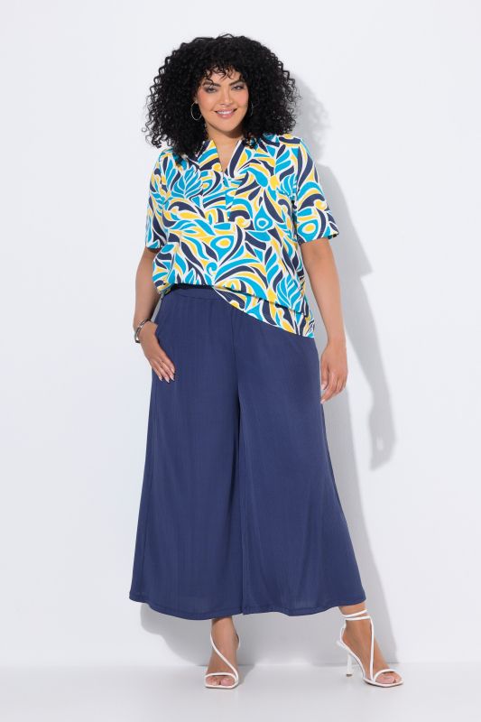 Jupe-culotte, jambe ultra-large et taille élastique