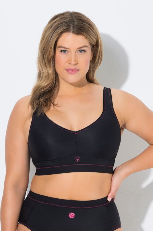 Soutien-gorge de sport, sans armatures / bonnets souples, coutures fantaisie - bonnet B-F