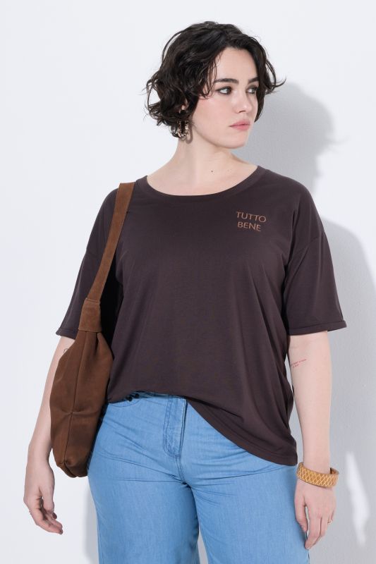 T-shirt oversize avec broderie, décolleté rond et manches courtes