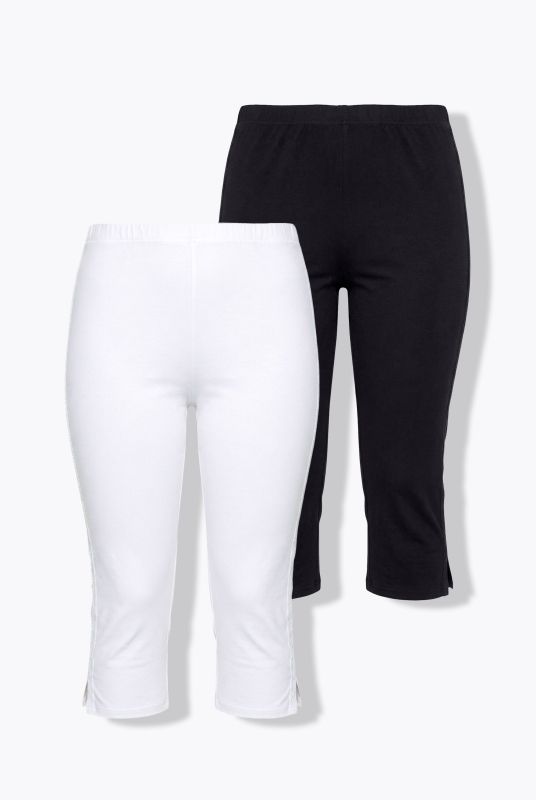 Lot de 2 leggings-corsaires, dentelle et coton bio