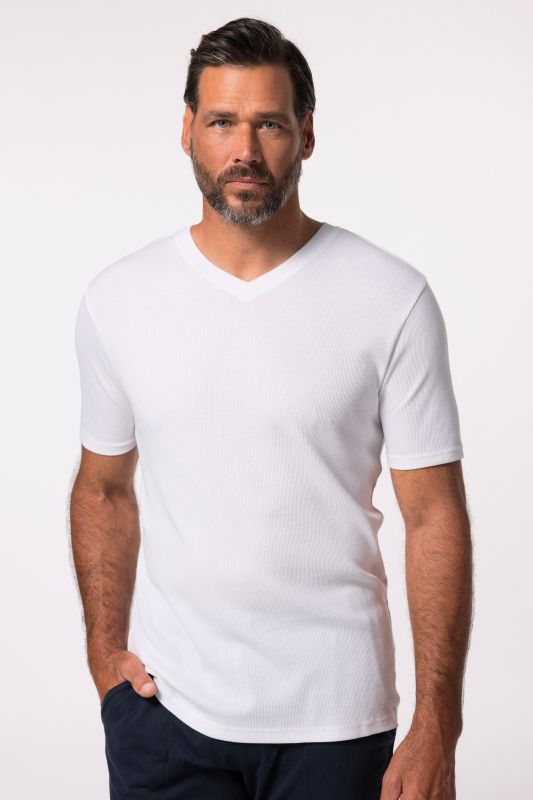 Maillot de corps JP 1880, en jersey côtelé, manches et col en V – jusqu'au 8 XL