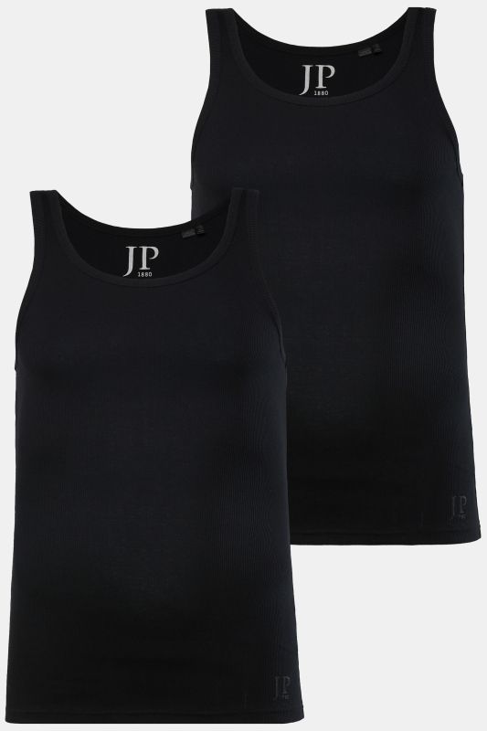 Lot de 2 maillots de corps JP 1880, en jersey bord-côte, sans manches - jusqu'au 8 XL