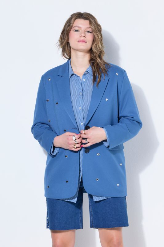 Blazer oversize, rivets en forme de cœur