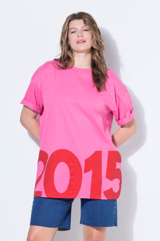 T-shirt oversize, imprimé 2015 à l'ourlet