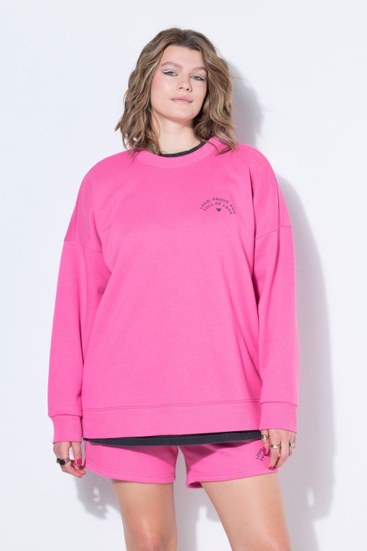 Sweat-shirt oversize, broderie arc-en-ciel