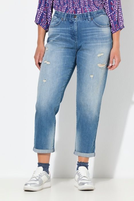 Jean Boyfriend, détails destroy, taille confortable
