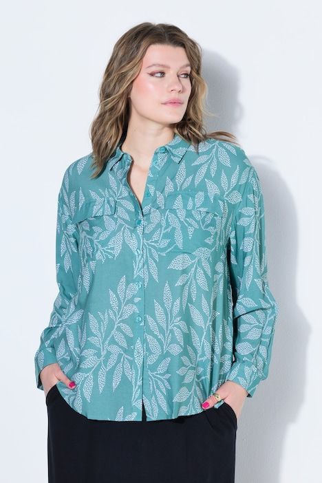 Chemise boxy en crêpe imprimé