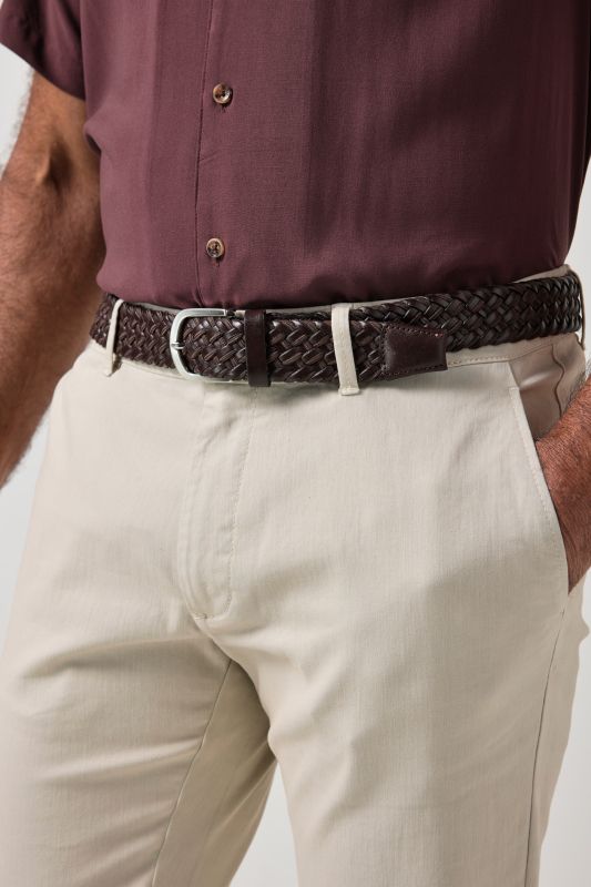 Ceinture JP 1880, cuir véritable tressé et extensible - jusqu'à 170 cm