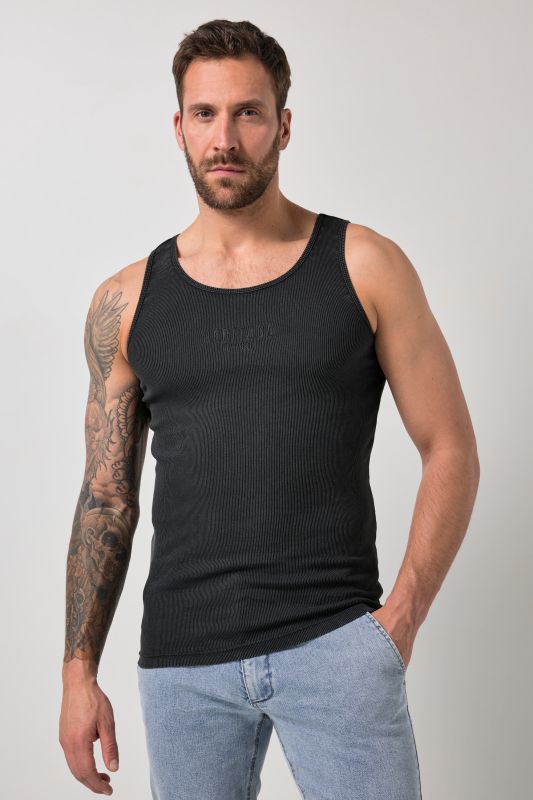 Débardeur en jersey côtelé, style vintage et imprimé poitrine - jusqu'au 8 XL