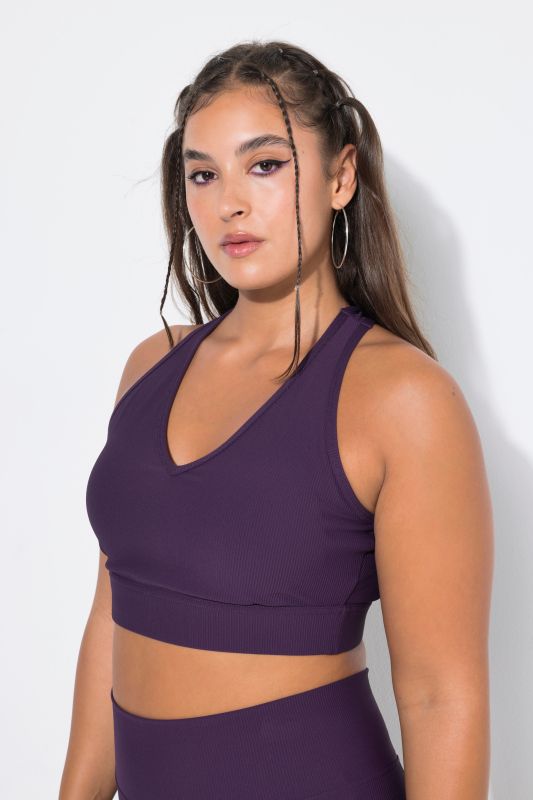 Soutien-gorge en jersey côtelé avec bretelles croisées dans le dos