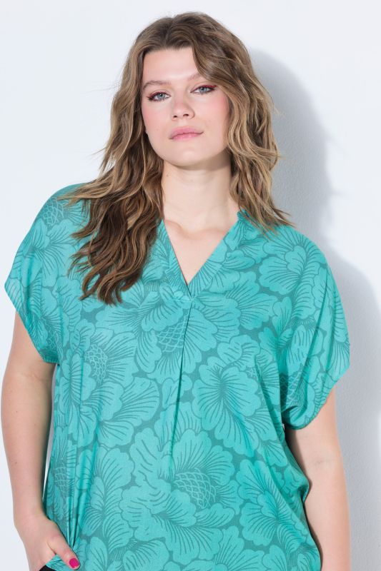 Blouse oversize, imprimé floral