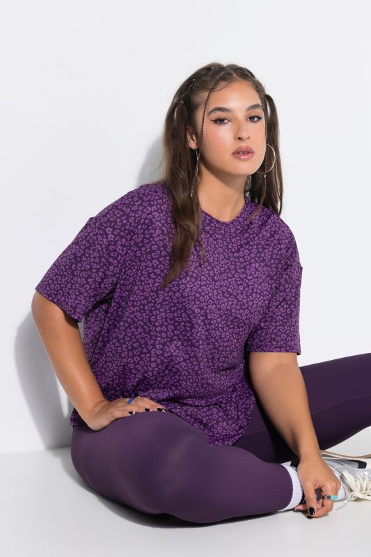 T-shirt de sport oversize, imprimé au dos, motif léopard