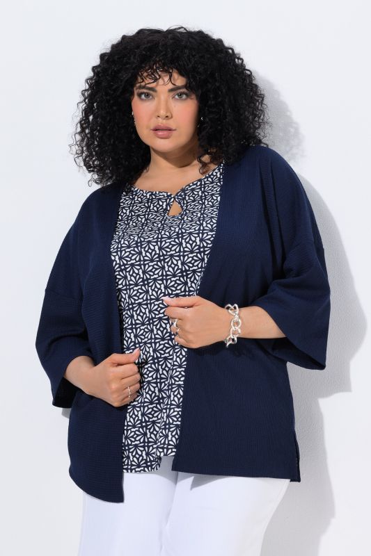 Veste, style kimono, sans fermeture, manches courtes