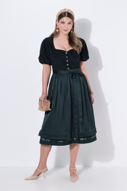 Dirndl, velours côtelé, cœur, manches courtes