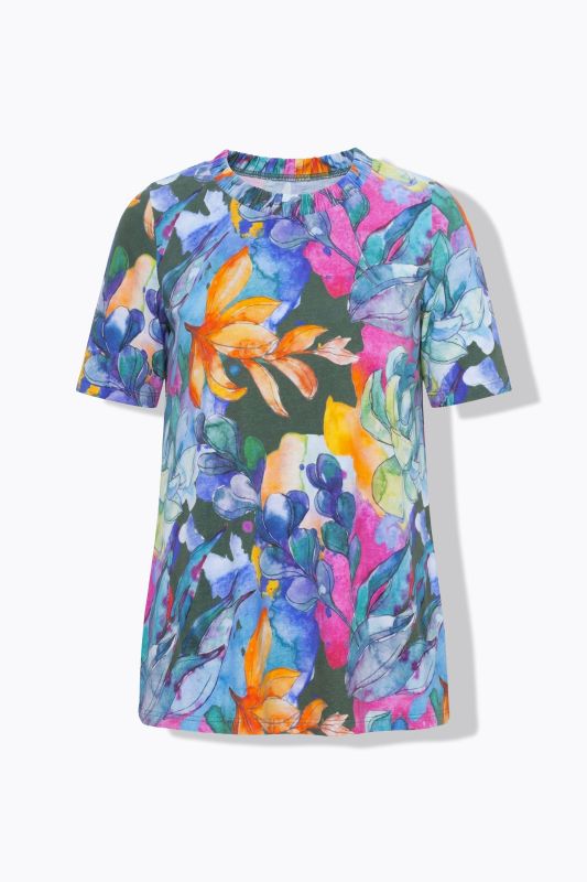 T-shirt en coton bio, motif artichauts, décolleté rond et manches courtes