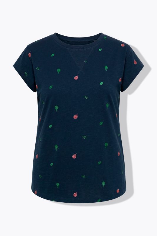T-shirt en coton bio, motif artichauts, décolleté rond et manches courtes