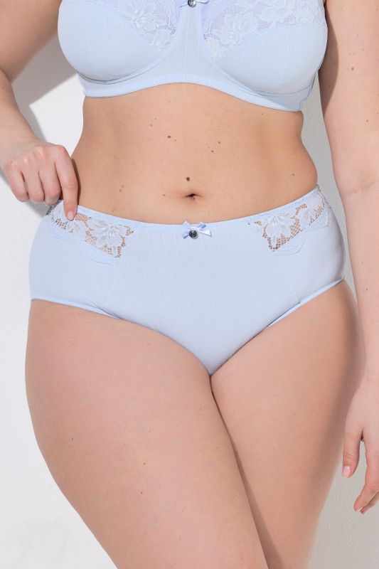 Culotte midi, tissu Jacquard et dentelle sur les côtés