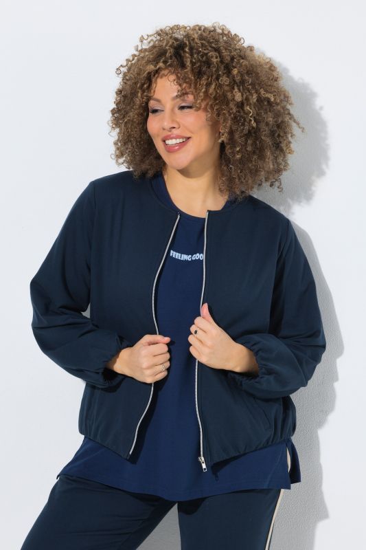 Veste en molleton, manches ballon, décolleté rond et base élastique