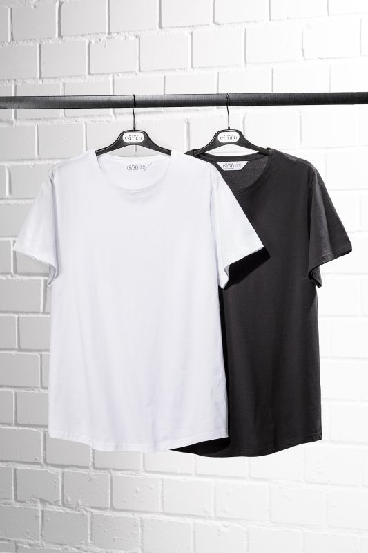 T-shirt long, encolure arrondie, oversize, manches courtes, lot de 2