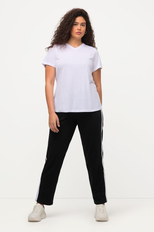 Pantalon de jogging à taille élastique et bande fantaisie le long de la jambe