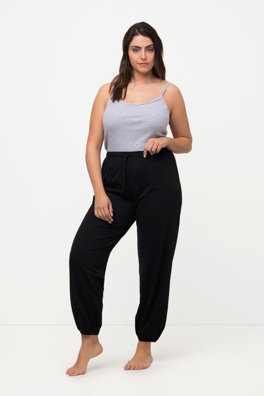 Pantalon de pyjama en modal mélangé, coupe droite et taille élastique