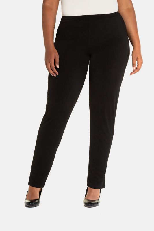 Pantalon en jersey avec jambe étroite et taille élastique. Disponible jusqu’au 68/70