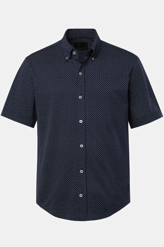 Chemise en maille piquée, manches courtes et col à pointes boutonnées – coupe Modern Fit, jusqu'au 8XL