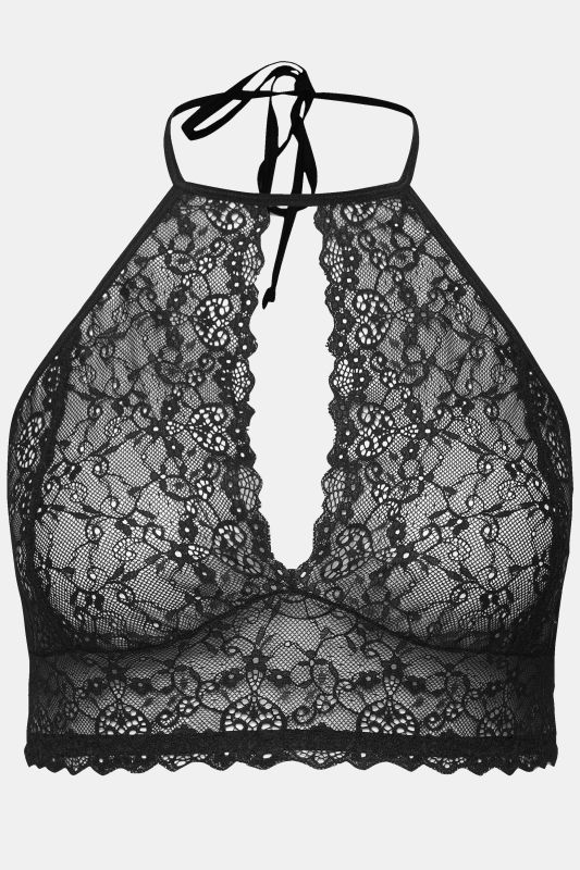 Bralette en dentelle, lacée dans la nuque