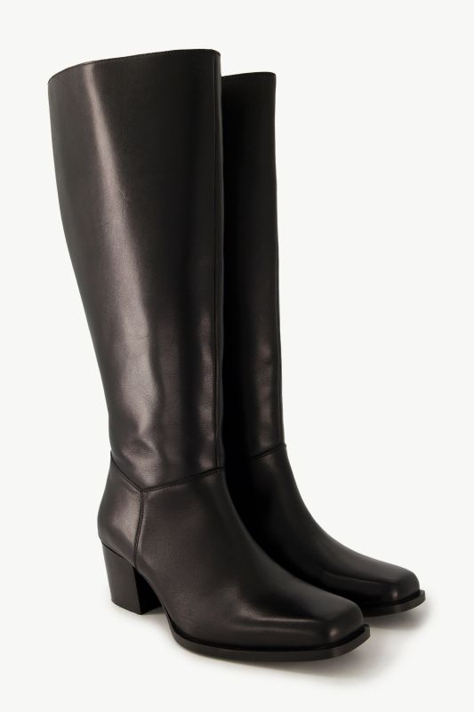 Bottes en cuir tige XXL, empiècement élastique -largeur H