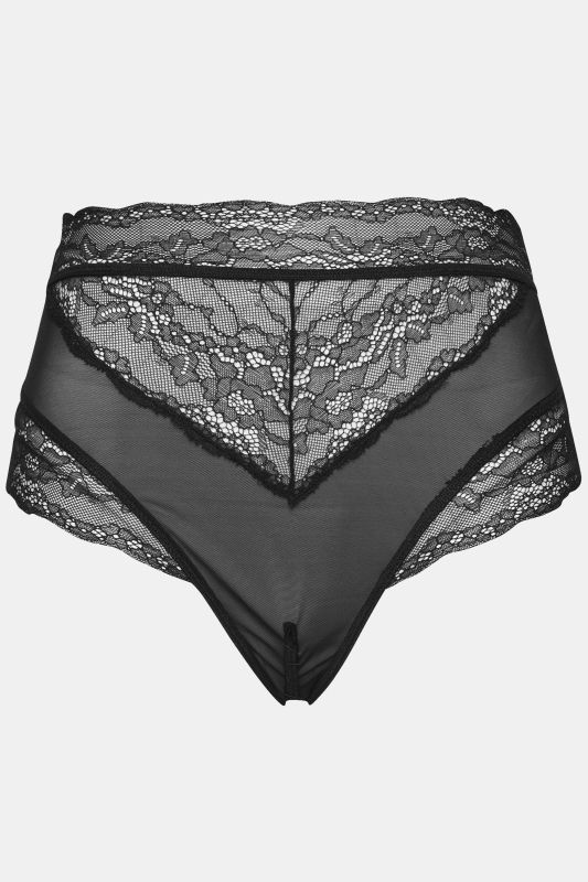 Culotte stretch en dentelle. Taille haute et entrejambe ouvert