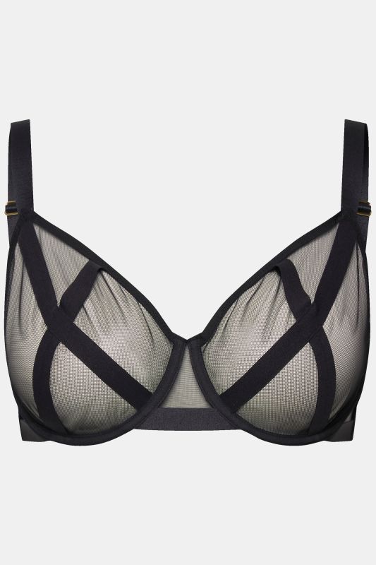 Soutien-gorge à armatures. Mesh, aspect croisé