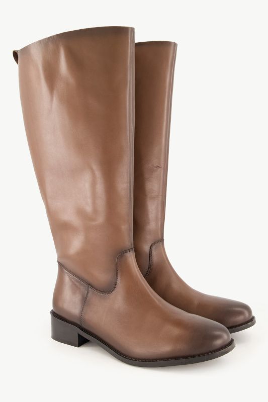 Bottes en cuir tige XL, empiècement élastique - largeur H