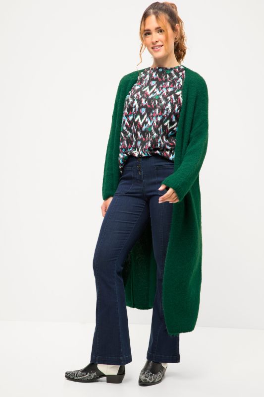 Cardigan long oversized à manches longues, coupe ouverte