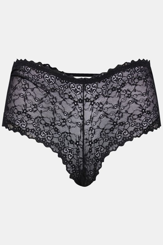 Culotte stretch en dentelle. Taille haute et entrejambe ouvert