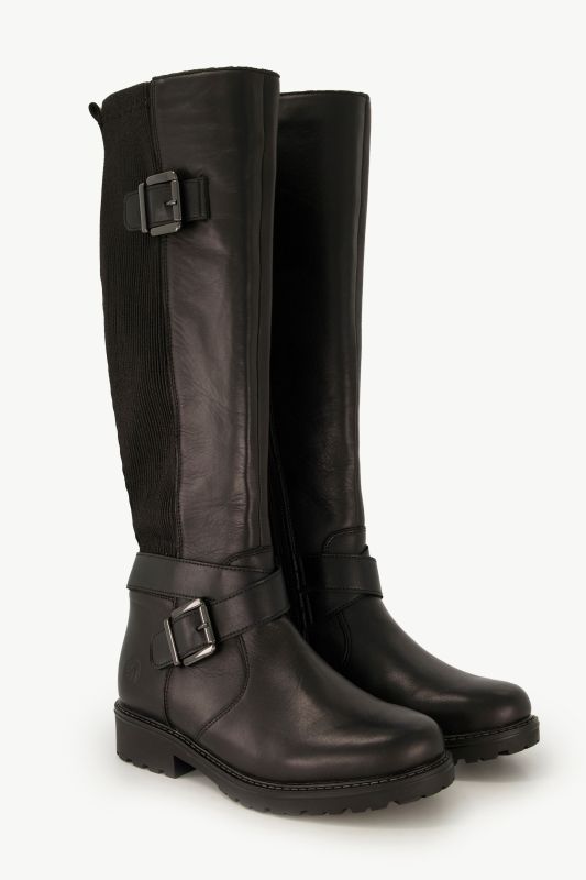 Bottes en cuir, semelle de propreté amovible - largeur G