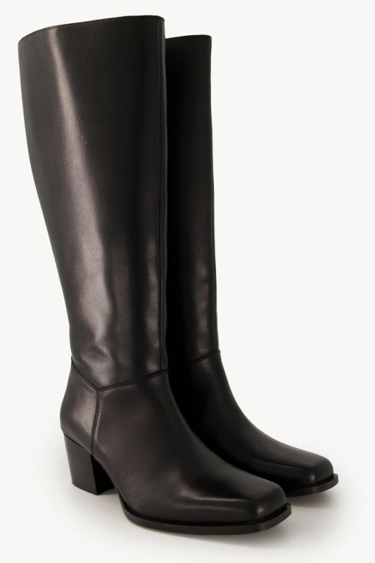 Bottes en cuir tige XXXL, empiècement élastique -largeur H