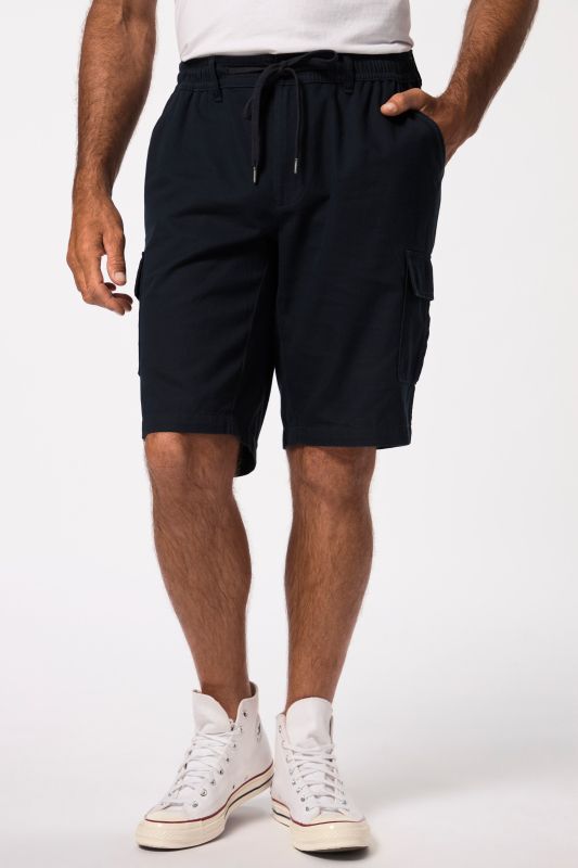 Bermuda aspect lin. Poches cargo et taille élastique - jusqu'au 8XL