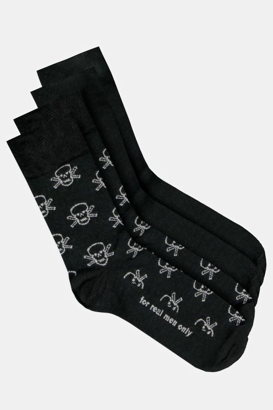 Lot de 2 paires de chaussettes JP1880 à motif têtes de mort et finition bord-côte confort - jusqu'au 51/53