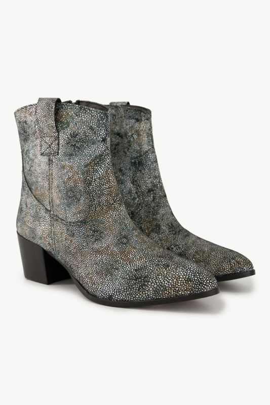 Bottines en cuir effet serpent, largeur H